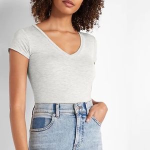 Fitted Double Layer V-Neck Tee